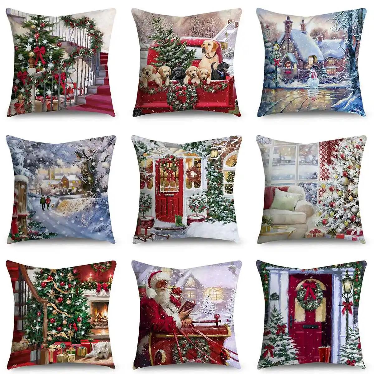 Christmas Cushion Cover Xmas Decorations For Home Merry Christmas Ornament Pillowcase Natal Navidad New Year Gifts christmas decorations