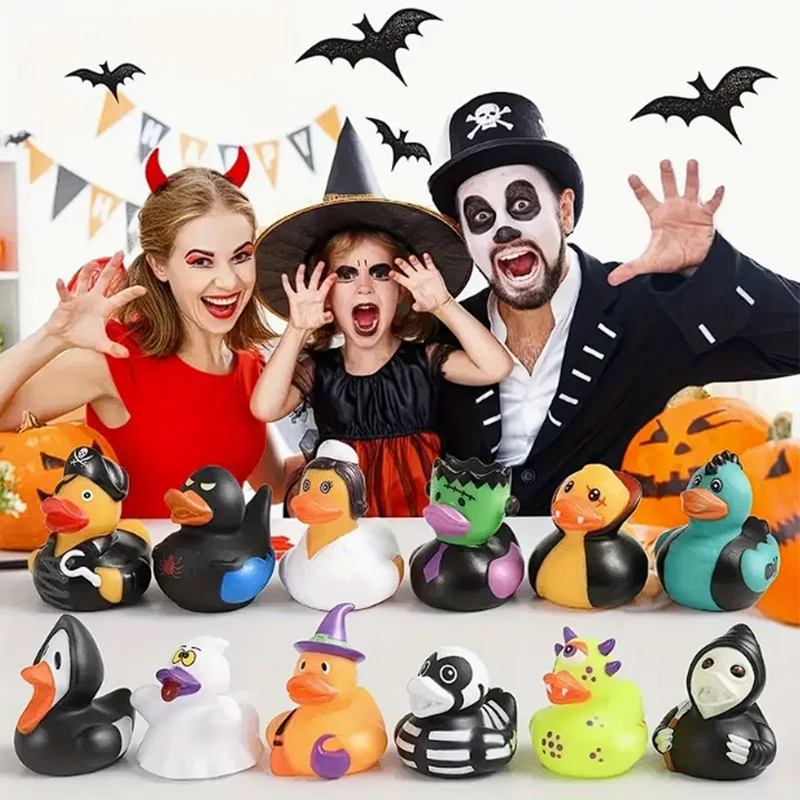 4PC Halloween Rubber Ducks, 2 Inch Halloween Themed Rubber Ducks Rubber Duck Funny Duck Toys for Halloween Party Decoration 3