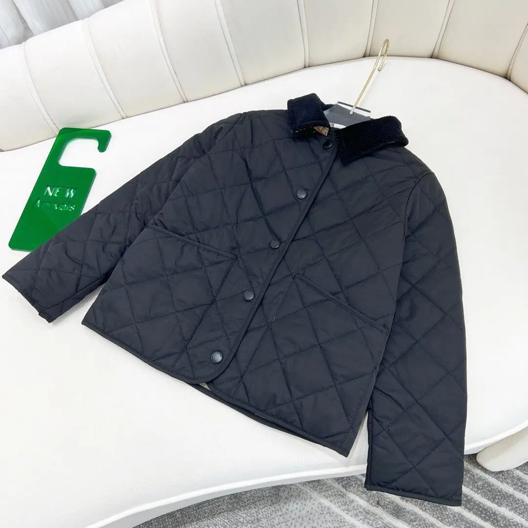 Children's winter padded clothes lapel classic style warm jacket windbreaker