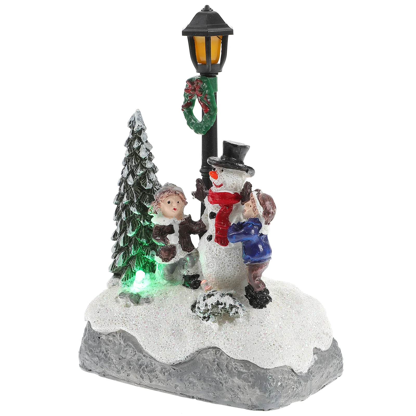 

LED Glowing Log Christmas Resin Decor Adorable Miniature Desktop Ornamnet Micro Landscape Decor Mini Resin Crafts for Christmas