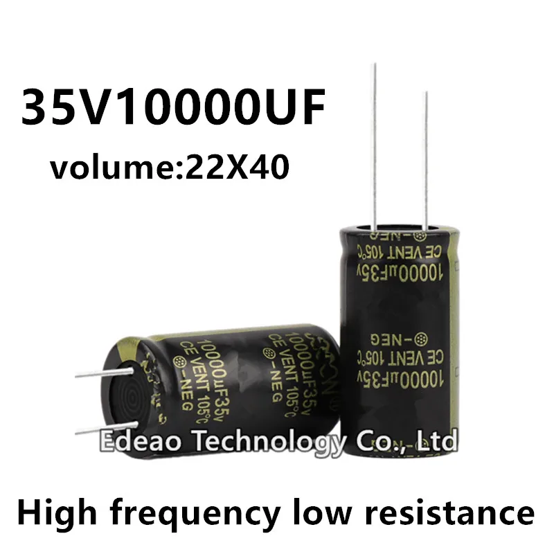

2pcs/lot 35V 10000UF 35V10000UF 10000UF35V volume: 22X40 22*40 MM High frequency low resistance aluminum electrolytic capacitor