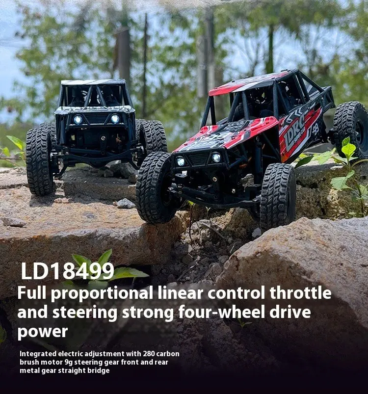 LDRC LD18499 1:18 4x4 4륜 구동 RC카 무선 조종 등반 장난감 자동차 모델 (남아용 선물, 오프로드 가능 스케일 장난감 자동차)