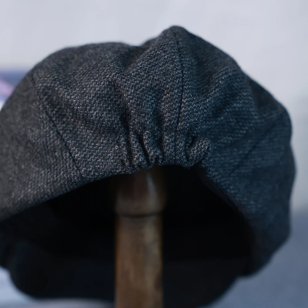 Neue Vintage Herren-Woll-Zeitungsjungenmütze, braun, grün, für Damen und Herren, Baskenmütze, klassische achteckige Wollmütze, lässiger Gatsby-Flachhut 003 – Detail 15