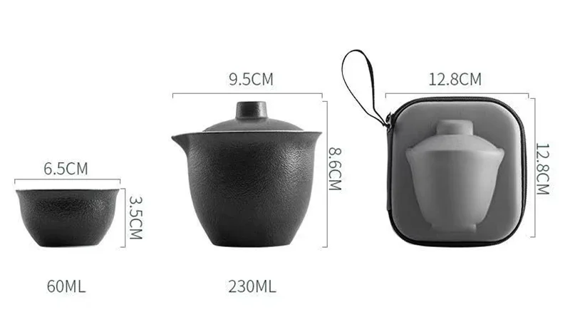 Tea Set Ceramics Travel Tea set Include 1 Pot 3 TeaCup gaiwan teapot kettle kung fu teaset cup