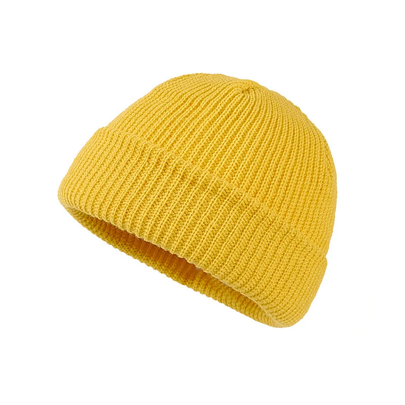 Men Fashion Knitted Hats Boy Skullcap Male Beanie Winter Retro Brimless Baggy Melon Cap Cuff Docker Fisherman Accessories fleece lined beanie Skullies & Beanies