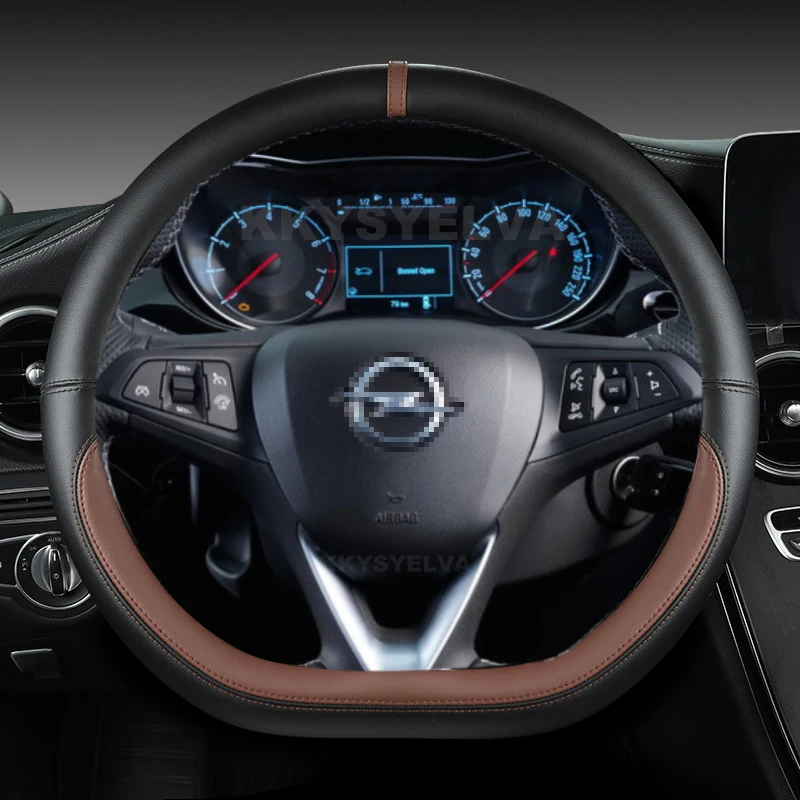 Luxurious D Shape Leather Steering Wheel Cover