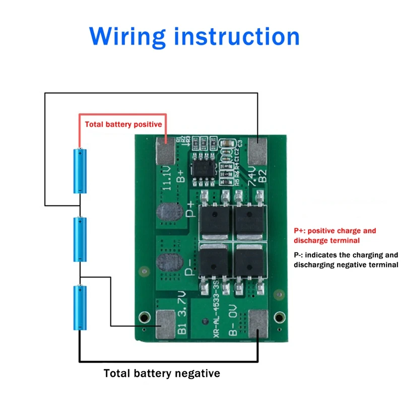 

1 Piece 3S 12.6V 10A Li-Ion Lithium Battery Protection Board Sprayer Solar Street Light Protection Board