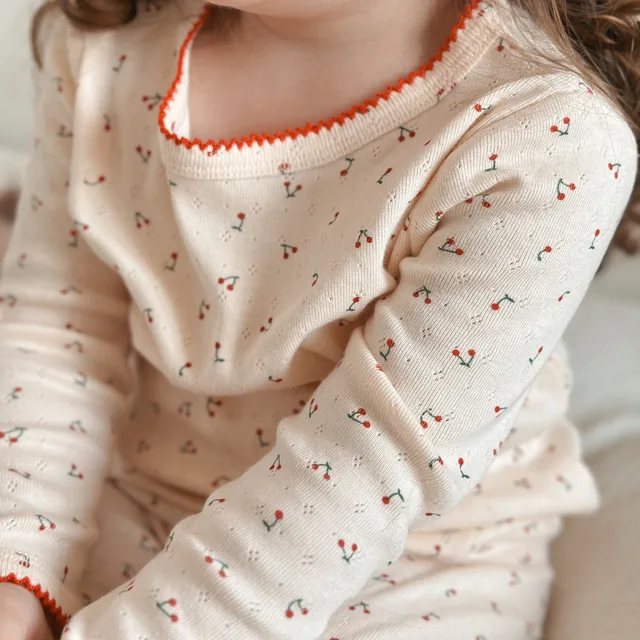 Ensemble de vêtements d'été pour bébés filles, 1-6T, 100% coton, t-shirt à manches longues, haut et pantalon, vêtements de maison, pyjama extensible, 2 pièces 1