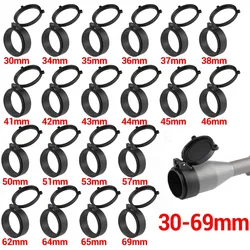 Hunting Transparent Rifle Scope Lens Cover with Quick Spring Flip-Up Protection (30mm)