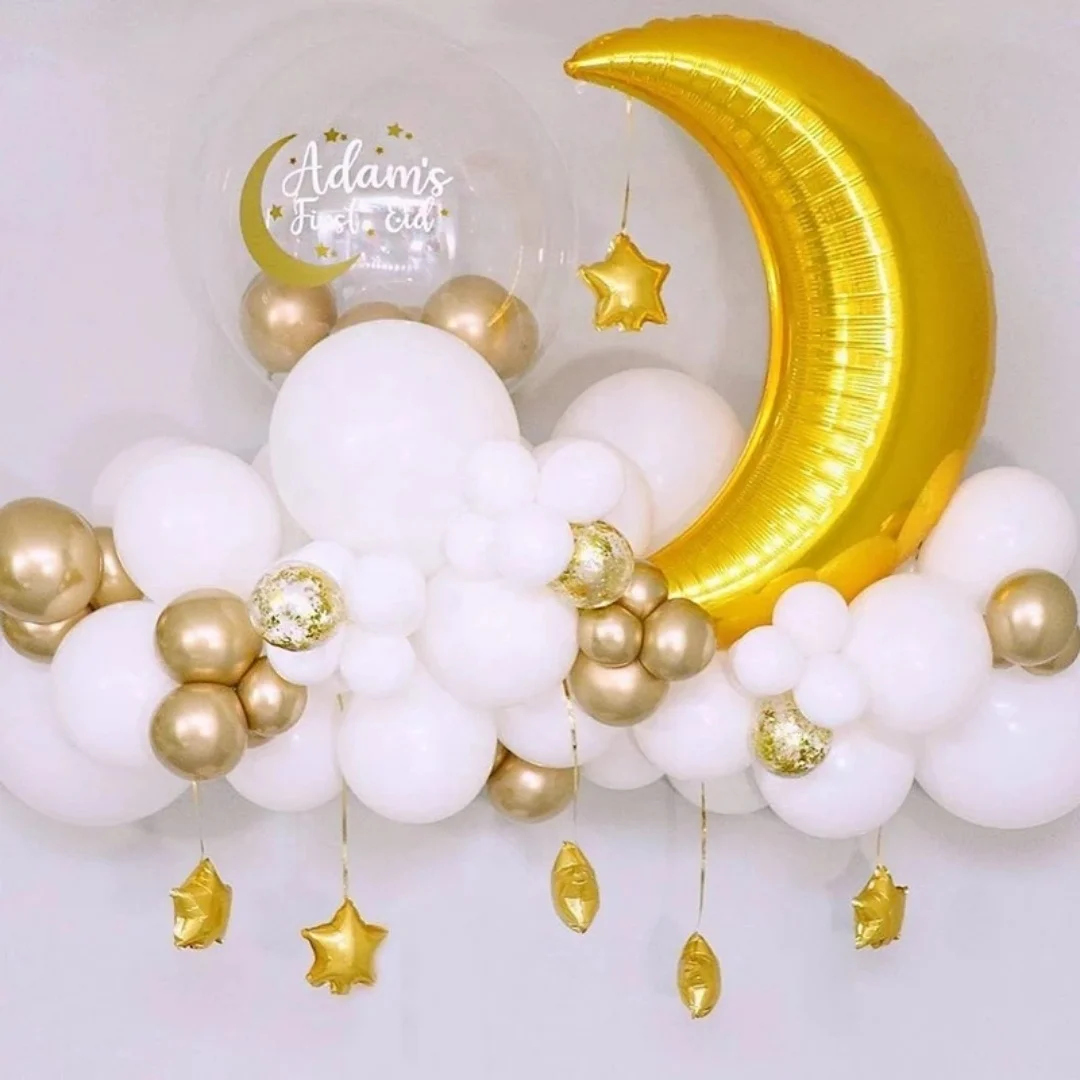 Muslim EID Mubarak Mond Stern Ballon Set für Festival Home DIY Dekoration Ramadan Kareem Kinder Geburtstag Party Ballons Globos