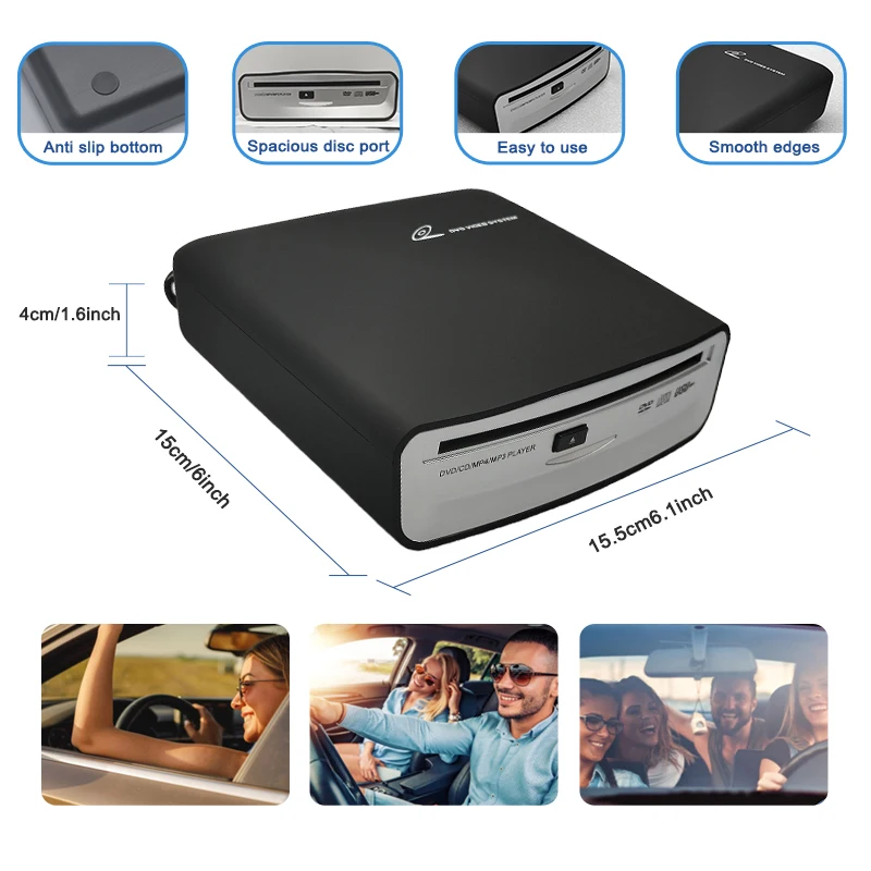 CD Player For Auto Mounted Suction Portable USB/Type-C Connected Easy Installation In Various Application car cd player