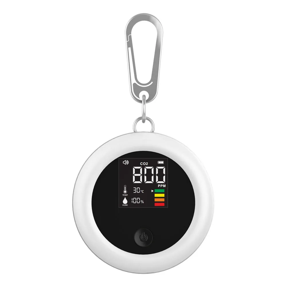 

Rechargeable CO2 Monitor Real time Carbon Dioxide Concentration Detector Humidity and Temperature Measurement Portable Design