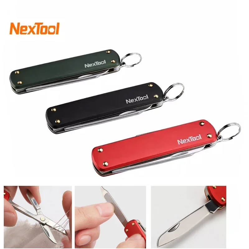 NexTool EDC 미니 나이프 멀티툴 접이식 가위, 스크루 드라이버 포켓, 휴대용 야외 커터, 다목적 수리 도구, 열쇠 고..