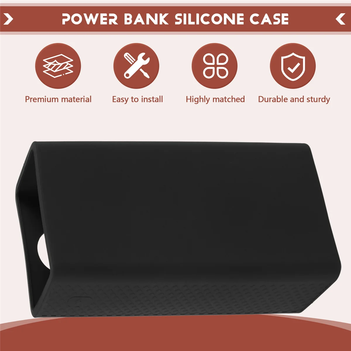 Portable Power Bank Protective Case 40000Mah Power Bank Silicone Case for Romoss Zeus Pea40 (Black) Rare