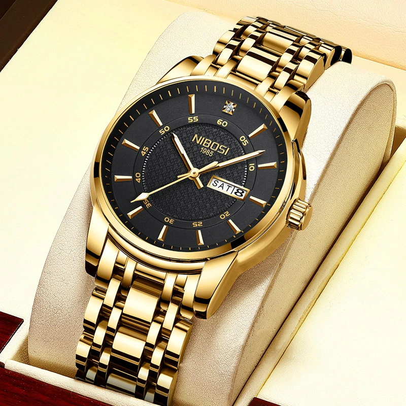 Relogio Masculino NIBOSI Brand Design Men Watch Waterproof Stainless Steel Sports Quartz Watches For Men Relojes Para Hombre