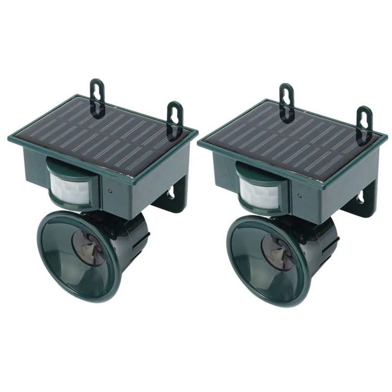 2Pcs Outdoor Garden Solar Bird Repeller Ultra Sonic Sonic Deterrente Scarer Repellente Per Animali Uccelli Respingono Lo Strumento Sensore Pir