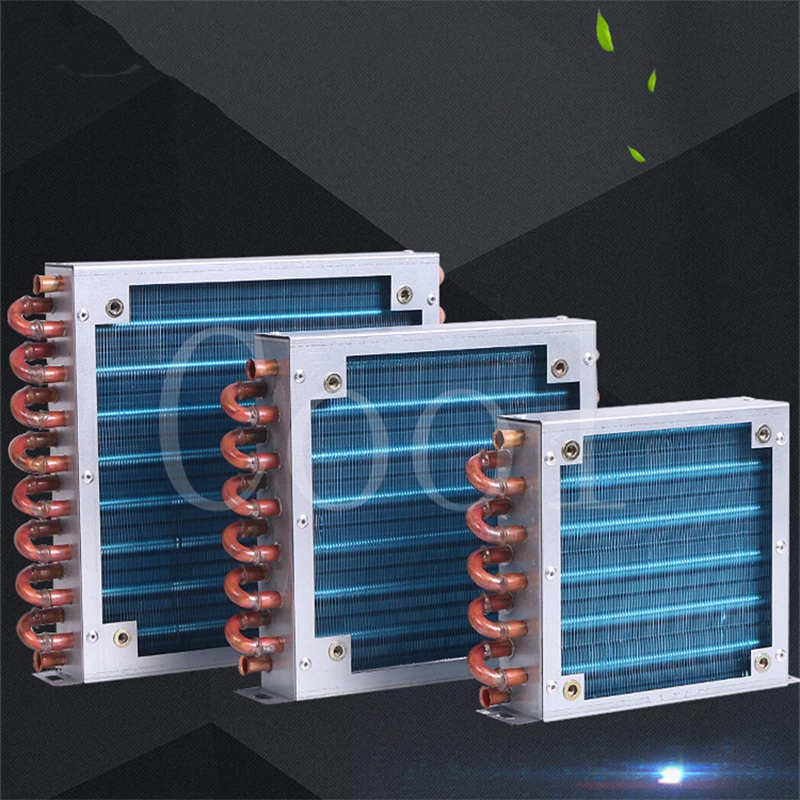 203*160*35mm Refrigerator Condenser 7mm Copper Tube Aluminum Fin Small Radiator Air-Cooled Water-Cooled 220V 12V 24V