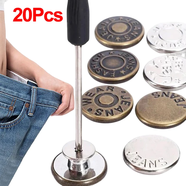 15pcs Button Pins for Jeans Adjustable Jean Button No Sew Instant Pants  Button