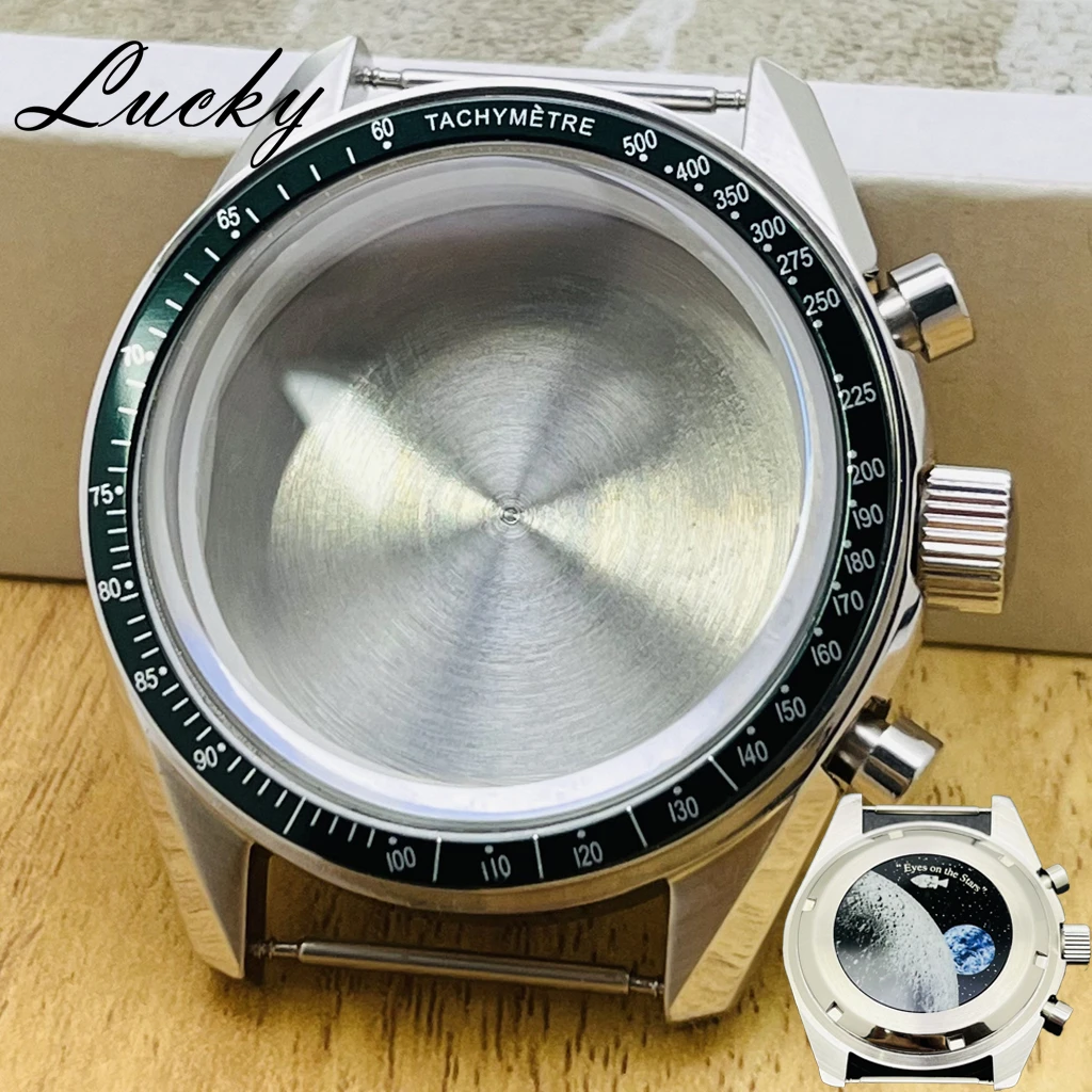 39,7mm Herrenuhren mit Goldlünette, Speedmaster-Gehäuse, passend für Omega VK64 VK63 Quarzwerk, Ersatzteile und Zubehör – Detail 10
