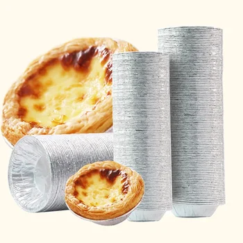 100PCS Non-stick Egg Tart Mold Aluminum Alloy Flower Shape Cupcake Mold Pudding Jelly Mold Muffin Baking Cup Kitchen Tools 1