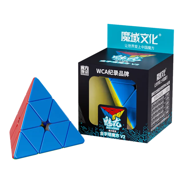 [Picube] MoYu Meilong Pyraminx V2 3x3x3 Pyramid Magic Cube MoFangJiaoShi 3x3 Cubo stickers Magico Puzzle Cube Gift Macaron 2
