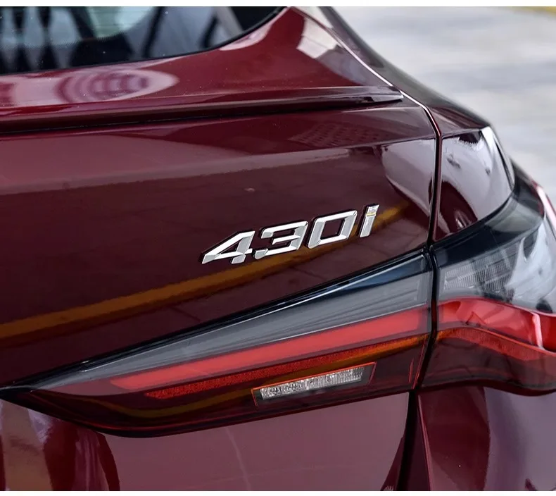 3D Schwarz Logo 418i 420i 425i 428i 430i 435i 440i Buchstaben Emblem Aufkleber Kofferraum Abzeichen F32 F33 G22 G26 Zubehör – Detail 2