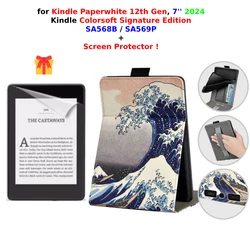 ColorSoft Signature Edition Case with Screen Protector and Hand Strap for 7 Devices, 2024 Release (Surfing)