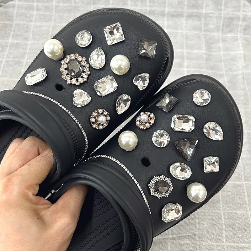 Luxury Rhinestone Pearl Croc Charms Designer DIY Gem Shoes Decaration Charm  for Croc Clogs Kids Women Girls Gifts - AliExpress