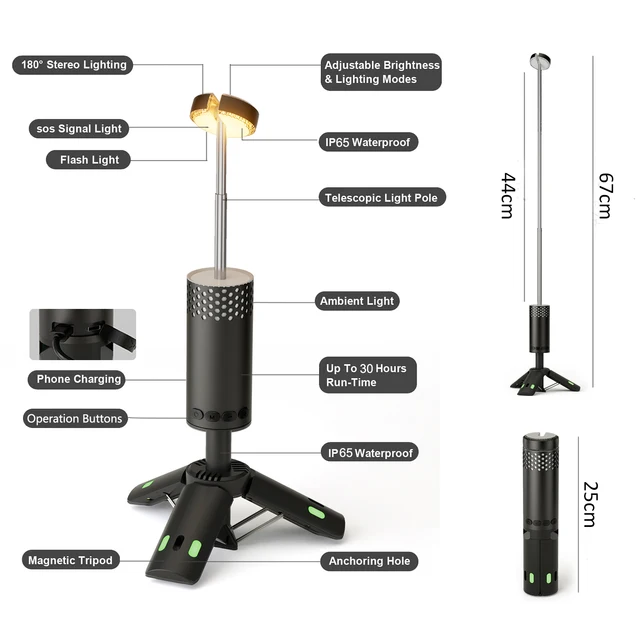 Telescopic LED Camping Lantern 10000mAh 6