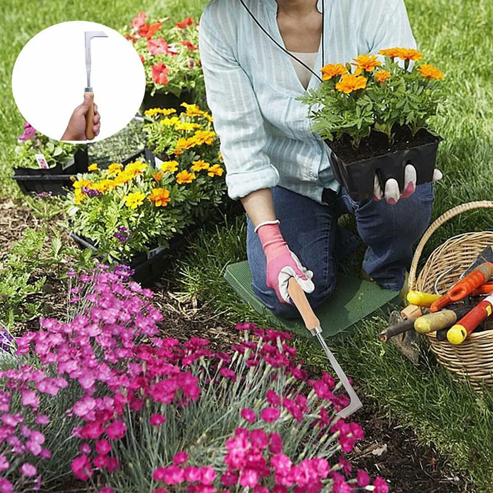 Portable weeder hand weeder weed puller tool weed puller L Shaped Hand Crevice Weeder Root Remover Outdoor