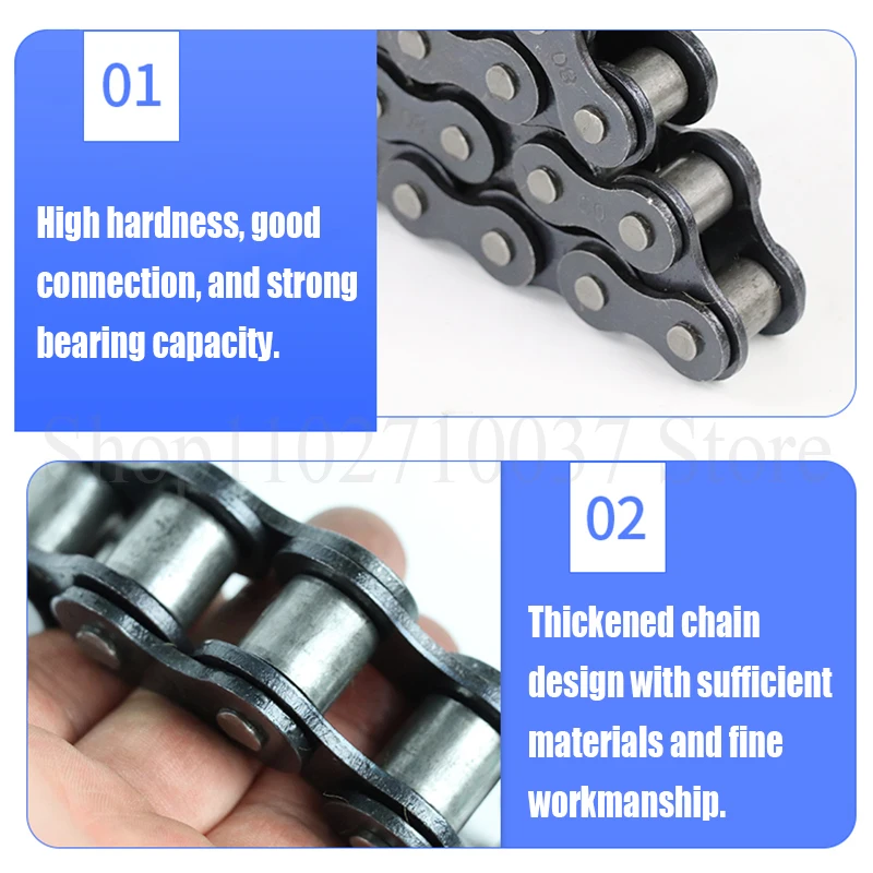 1PCS Industrial Drive Chain 0.5-5 Meter Carbon Steel Short Pitch Roller Chain 04C 06B 08B 10A 12A 06B-2 08B-2 10A-2