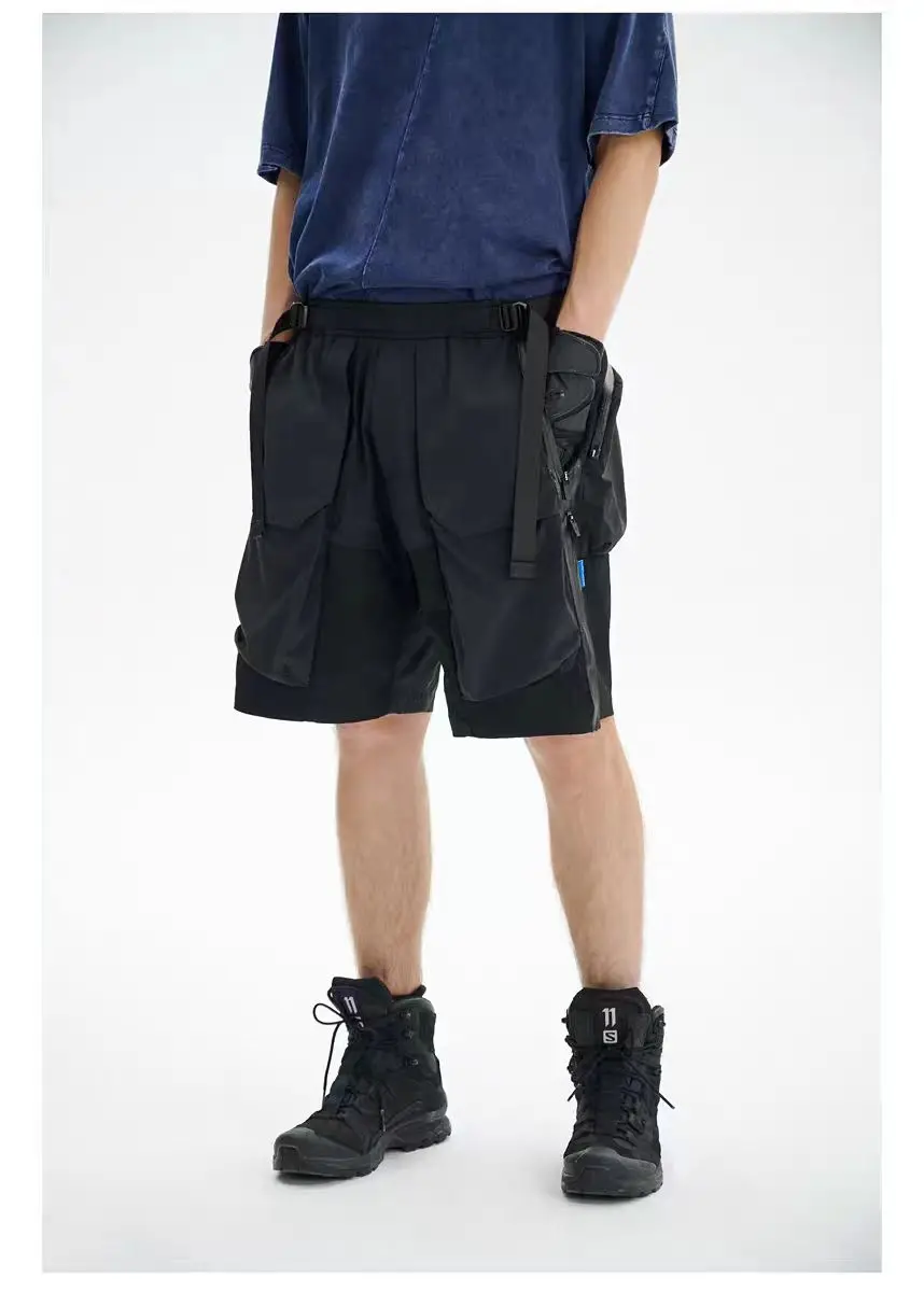 Reindee Lusion 24ss  irregular cut  loose shorts multiple pockets dwr breathable material waist adjustment techwear