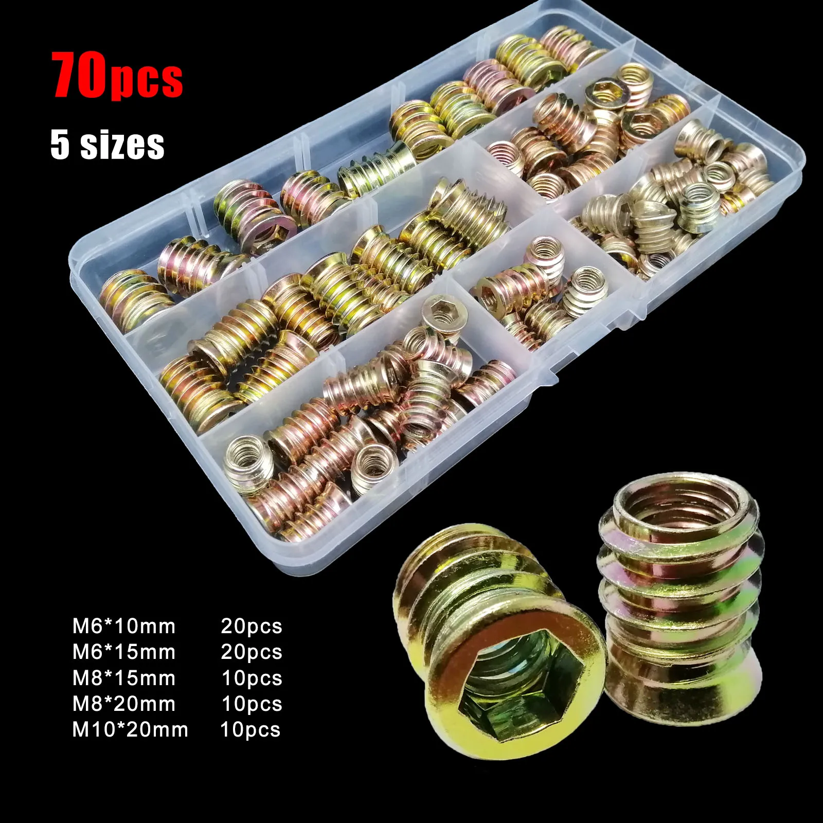 1Box70pcsM6M8M10CarbonSteelHexagonHexSocketDriveHead