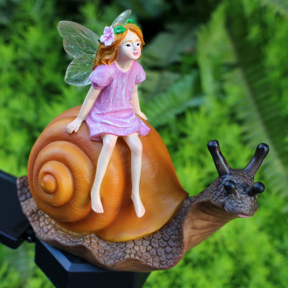 Solar Powered Snail Flower Fairy for Garden Decoration