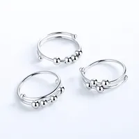 New Fidget Beads Rings for Women Men Rotate Freely Anti Stress Anxiety Ring Single Coil Antistress Spiral Beads Rotate Jewlery 1
