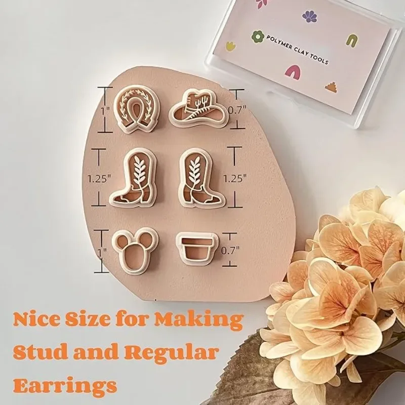 Cute Cowboy Shape Polymer Clay Cutter Soft Pottery Clay Molds for DIY Handmade Earring Jewelry Pendant Making Tool