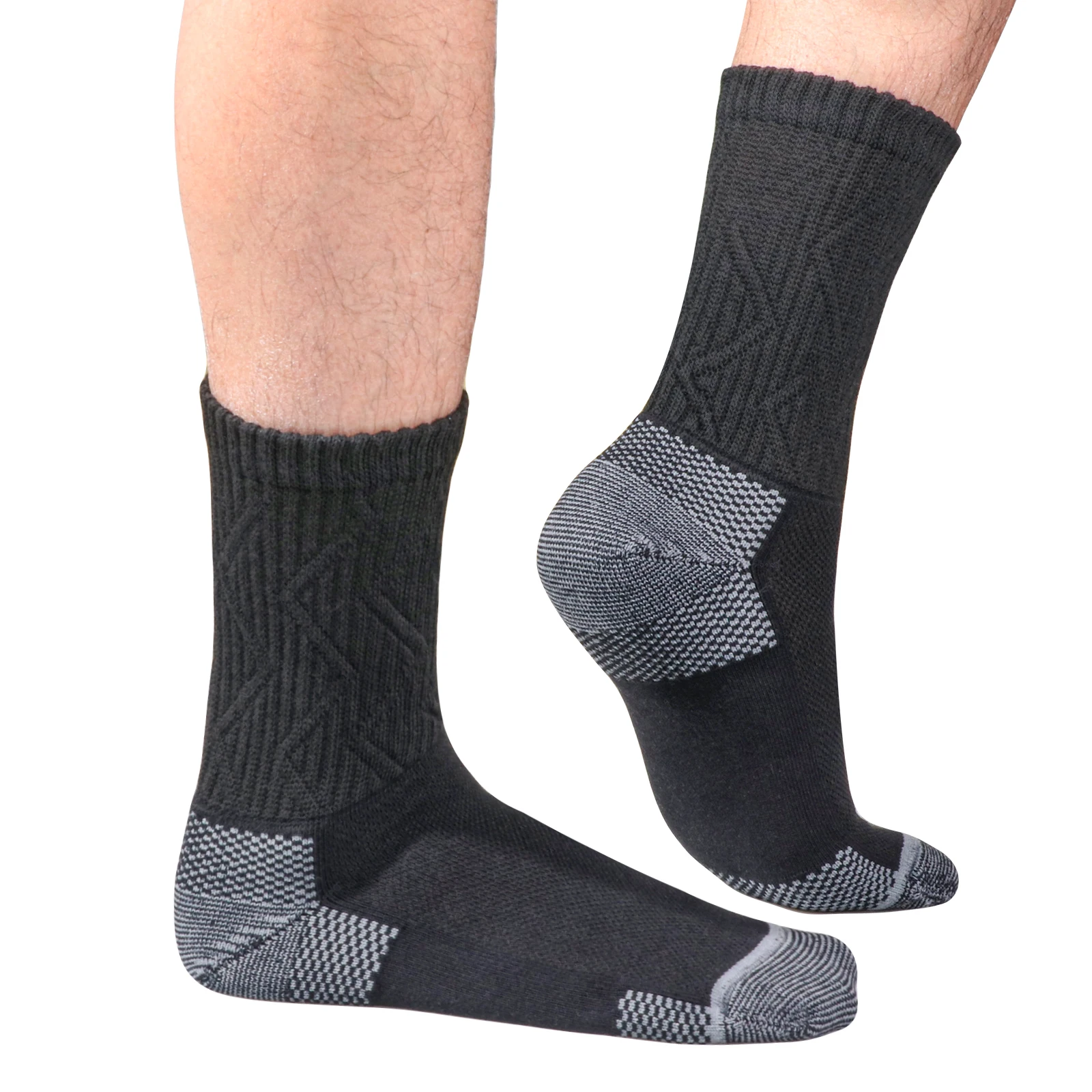 5 Pairs Bamboo Diabetic Mens Crew Socks Non-Binding Loose Socks for Women Men sports socks