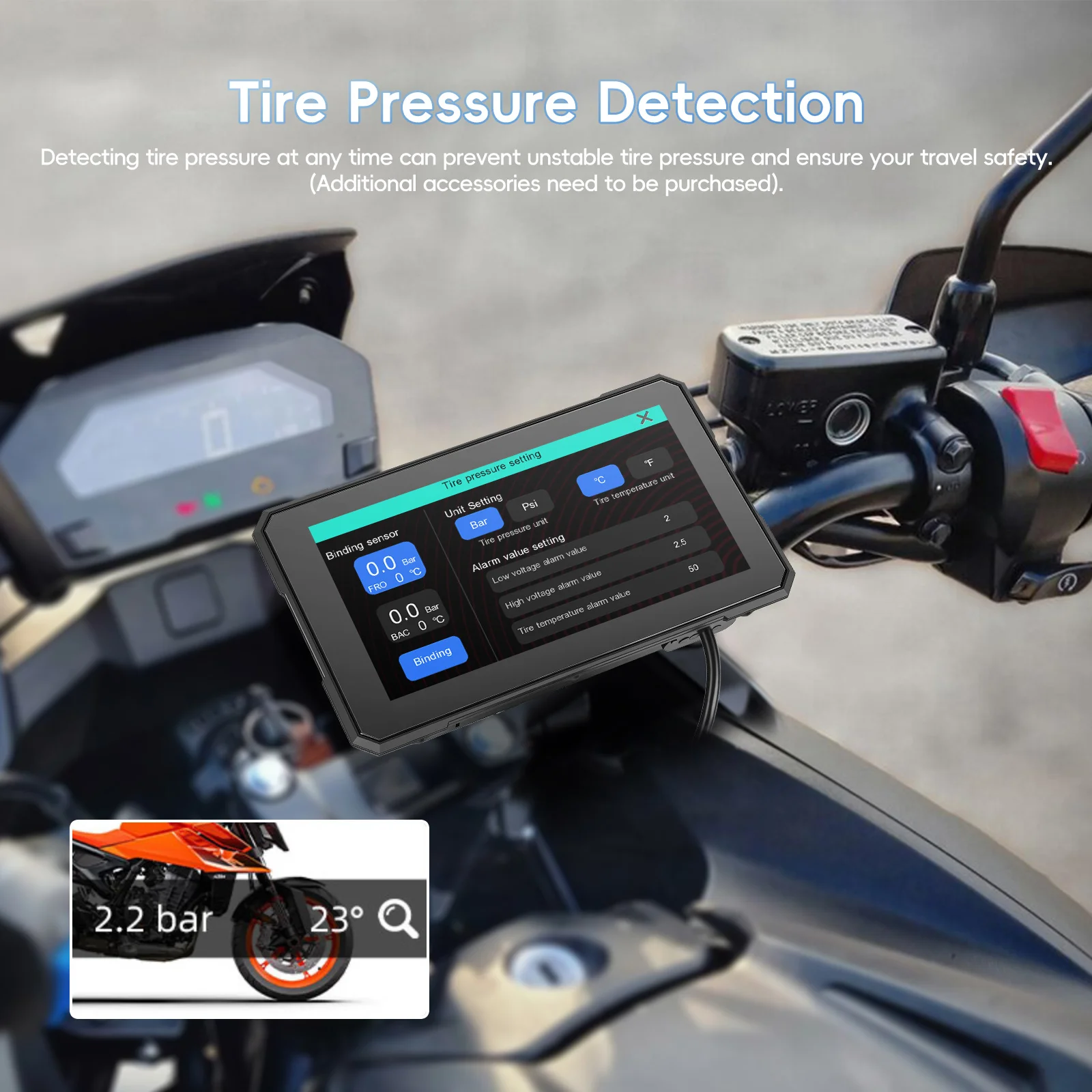 Reproductor de Pantalla Inteligente para Motocicleta Podofo de 5'' con Pantalla Táctil, Carplay, Android Auto, Resistente al Agua IP67, Brillo Automático, Reproductor Portátil para Motocicleta 7