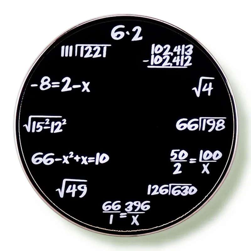 DecodyneMathMathematicalWallClockPinEnamelBroochAlloyMetal