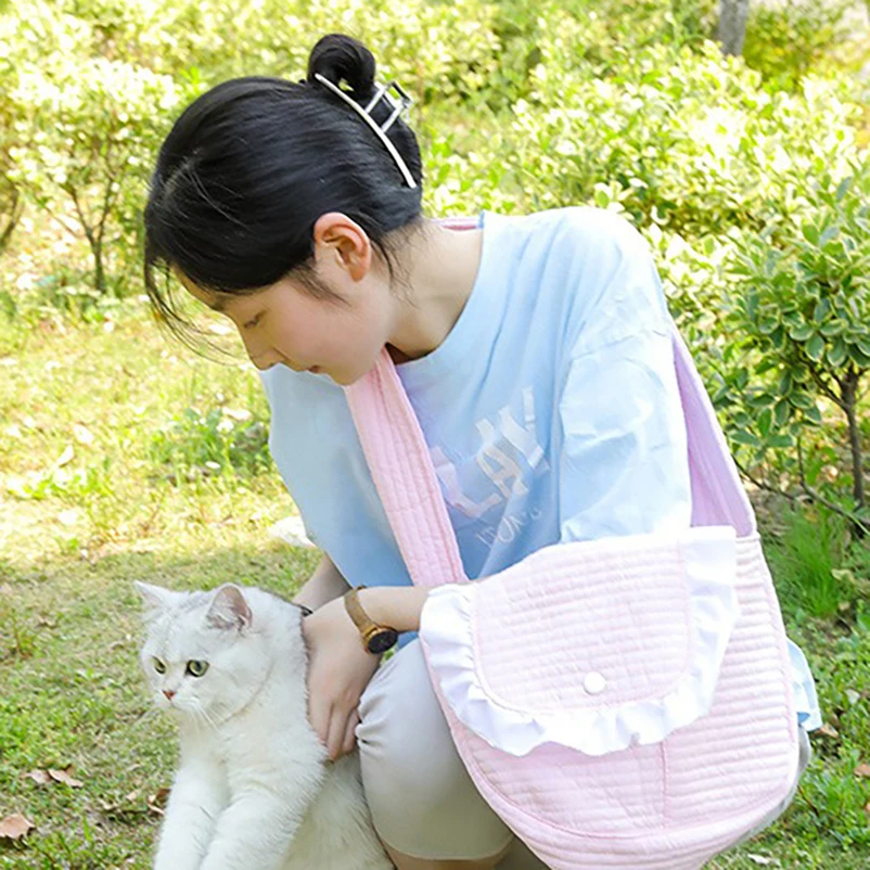 Pet Puppy Carrier Outdoor Travel Cat Small Dog Shoulder Bag Mesh Oxford Single Comfort Sling Handbag Tote Pouch