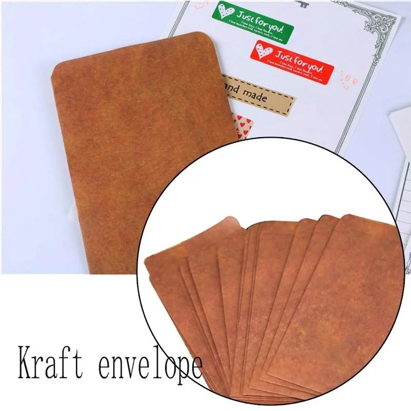 Old Style Vintage Paper Envelope 10Pcs/lot Brown Kraft Packaging Retro Postcard Invitation Card Small Gift Letter