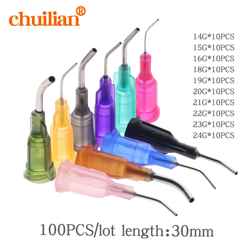 

100pcs/lot 14-24G 10 Models Availlable Steel Dispensing Tapered Pinhead Glue Liquid Dispenser Needles for Dispenser Controller