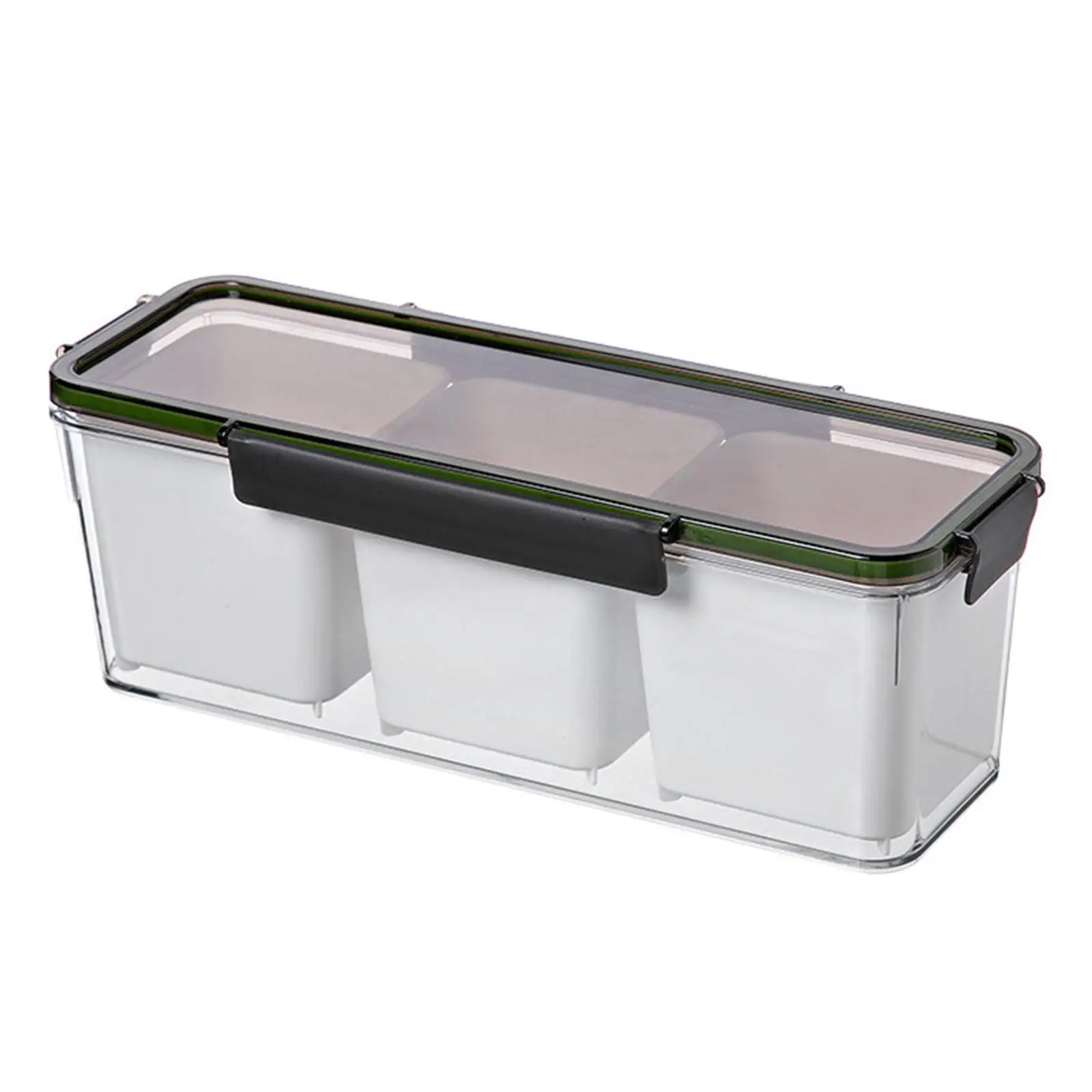 Chilled Condiment Server with Lid 3 Section on Ice Multifunctional Ice Serving Tray for Picnic Appetizers Vegetables Meats Salad