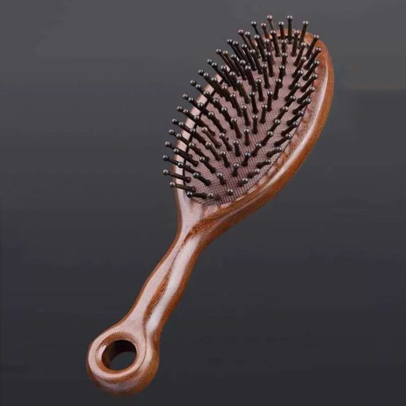 Natural Sandalwood Wooden Air Cushion Comb No-static Head Scalp Scraping Meridians Massage Hair Brush for Women Men 2