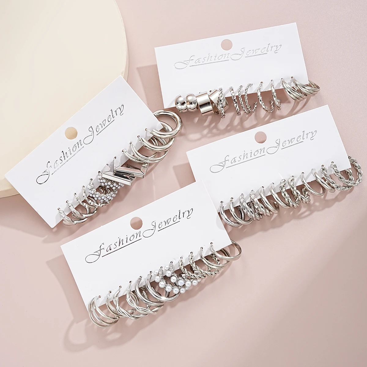 67 Pcs/Set Boho Style Metal Earrings Necklaces Rings Bracelets Multi Piece Jewelry Set For Women Daily Wear New 2024 Fashion