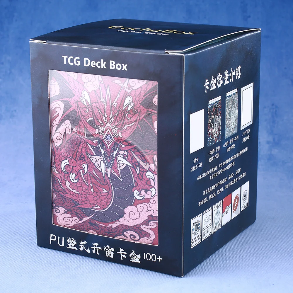 Gacha 100+Load Trading Card Deck Box mit 2 Trennwänden PU-Leder Magnetverschluss Spielkarte Aufbewahrungsbox für YuGiOh TCG Sportkarte – Detail 7