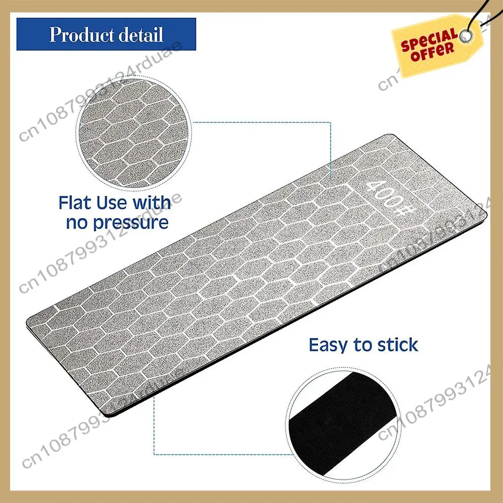 A75T 3Pcs 다이아몬드 샤프닝 스톤 세트 다이아몬드 플레이트 샤프닝 스톤 전문 벤치 스톤(400, 600, 1000)