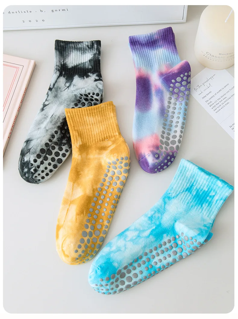 Yoga Socks Women Tie-dyed Silicone Non-slip Pilates Grip Crew Sock 23 S4e976d8f672249e6bd64cac22549986cc