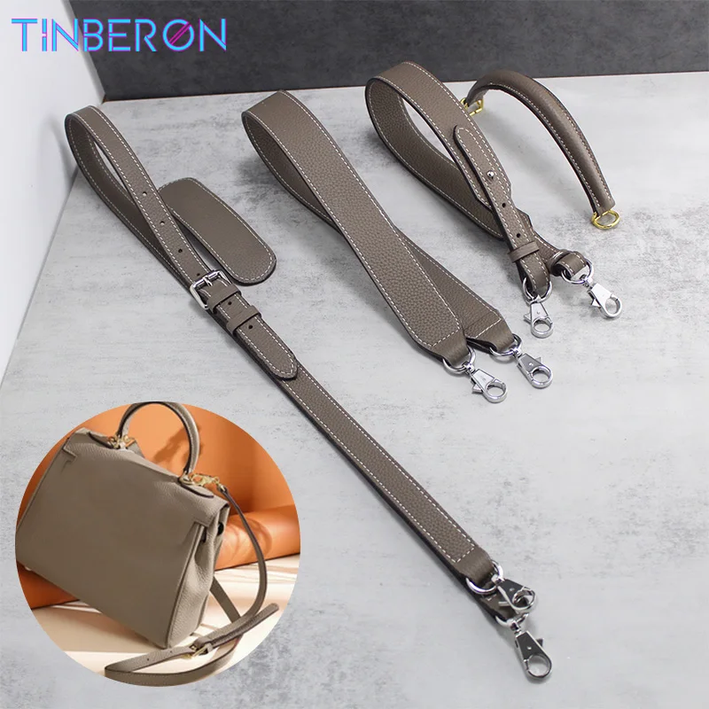 Bag Strap Luxury Design TINBERON Bag Strap Elephant Grey Handbag Shoulder  Bag Strap Handbag Accessories Lychee Pattern Bag Strap