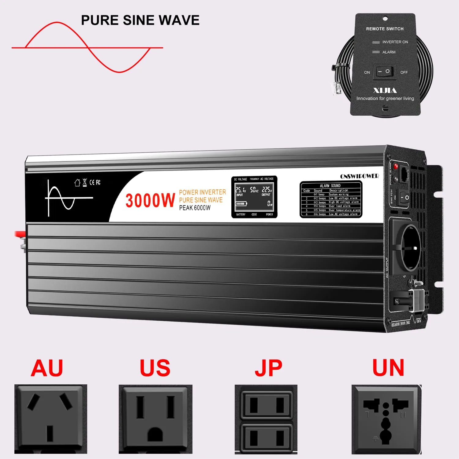 Inverter A Onda Sinusoidale Pura 3000W Nuovo Dc Car Solar Power Inverter 12V 220V Converter 24V 48V A 110V Off Grid